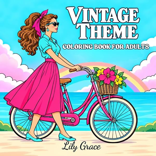 Vintage Theme Coloring Book by Lily Grace, cover