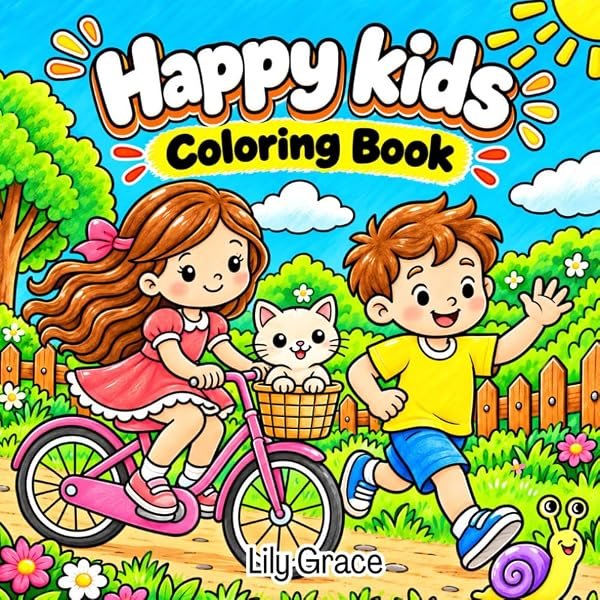 Happy Kids Coloring Book by Lily Grace, cover