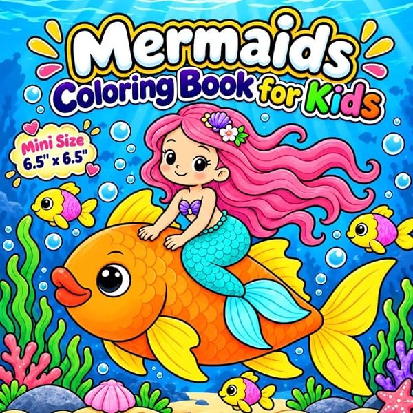 Mermaid Mini Coloring Book (6.5″) by Lily Grace, cover