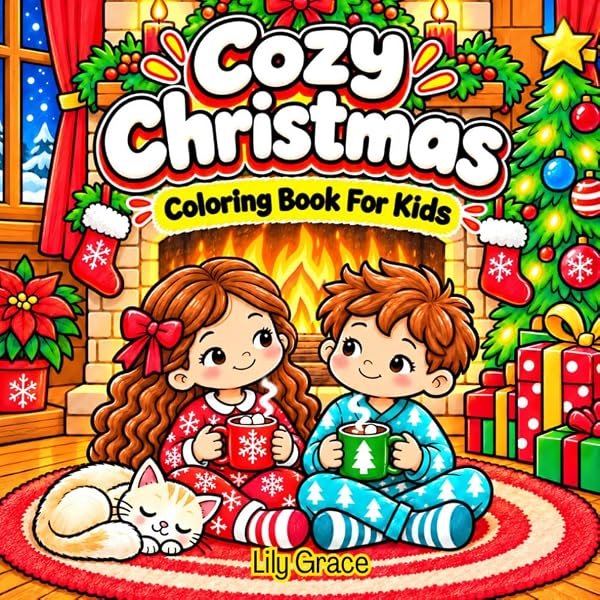 Cozy Christmas Kids Coloring Book by Lily Grace, cover