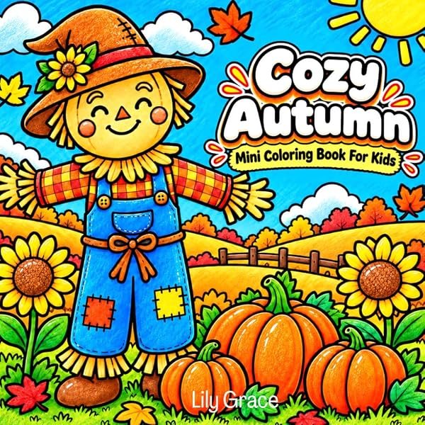 Cozy Autumn Mini Coloring Book by Lily Grace, cover
