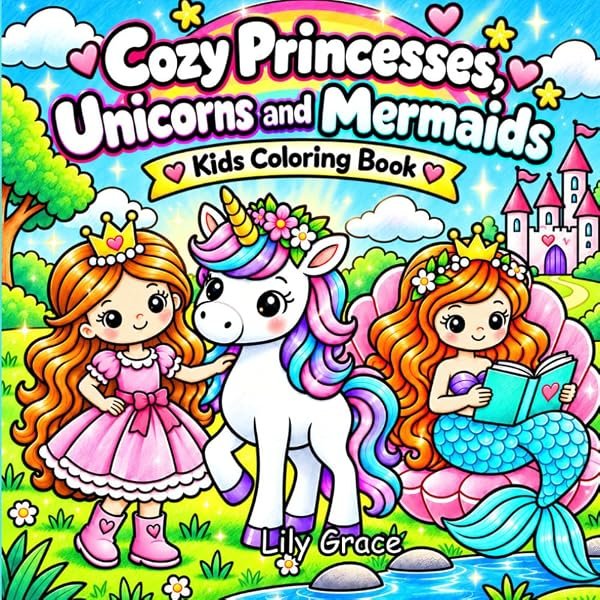 Cozy Princesses, Unicorns & Mermaids by Lily Grace, cover