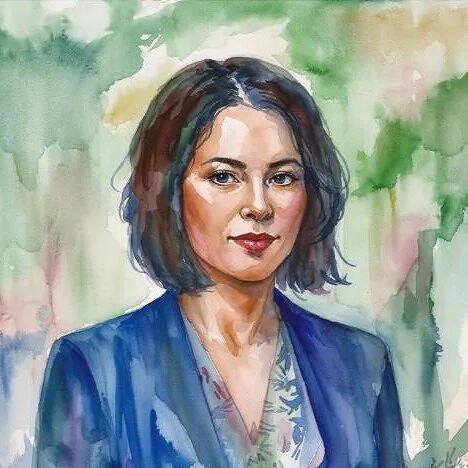 Watercolor portrait of author Lily Grace